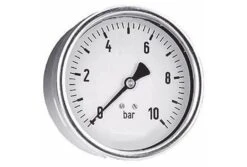 Splash-X Manometer Ø63mm RVS Kast 1/4" Achteraansluiting Bereik 0-16 Bar, Glycerine Gevuld