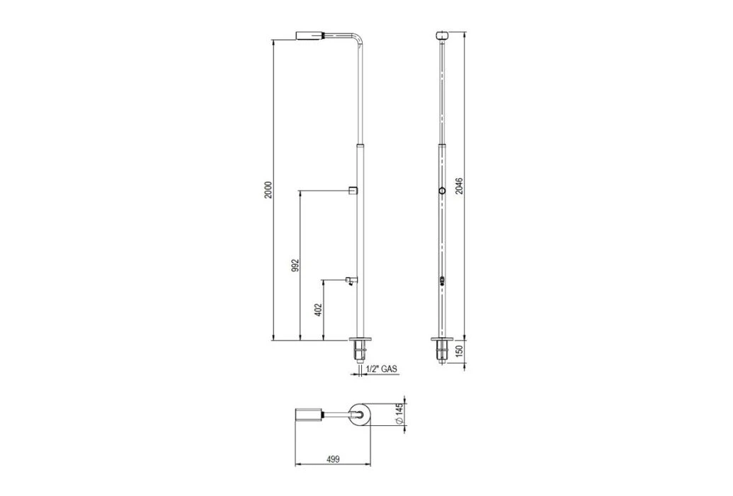 AstralPool Angel Buitendouche Met Voetdouche | RVS AISI 304 4 AstralPool Angel Buitendouche Met Voetdouche | RVS AISI 304 - Afbeelding 4