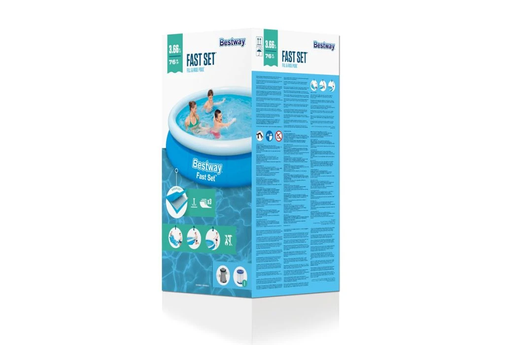 Bestway Fast Set Zwembad | Ø 366 X 76 Cm 3 Bestway Fast Set Zwembad | Ø 366 X 76 Cm - Afbeelding 3