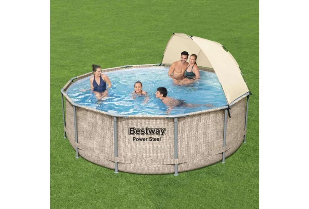 Bestway Power Steel Rotan Zwembad | Ø 396 X 107 Cm 3 Bestway Power Steel Rotan Zwembad | Ø 396 X 107 Cm - Afbeelding 3