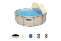 Bestway Power Steel Rotan Zwembad | Ø 396 X 107 Cm 12 Bestway Power Steel Rotan Zwembad | Ø 396 X 107 Cm -Bestway Zwembaden Winkel bestway power steel rotan zwembad 396 x 107 cm 3