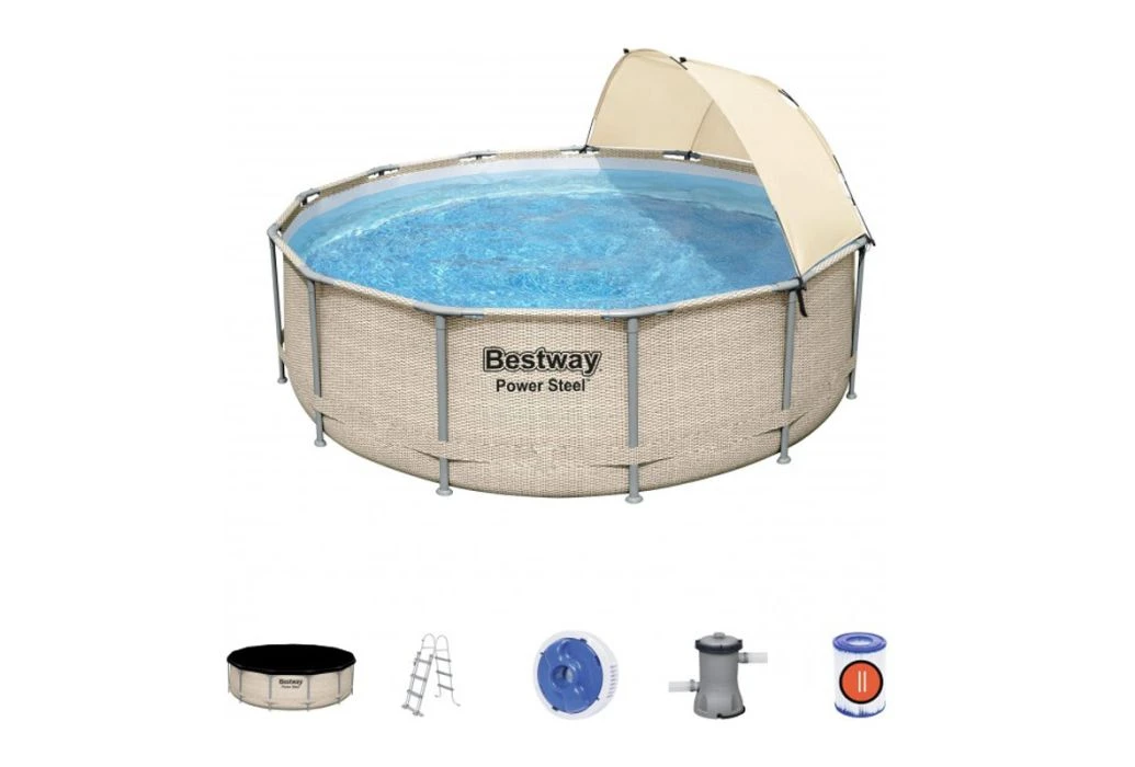 Bestway Power Steel Rotan Zwembad | Ø 396 X 107 Cm 6 Bestway Power Steel Rotan Zwembad | Ø 396 X 107 Cm - Afbeelding 6