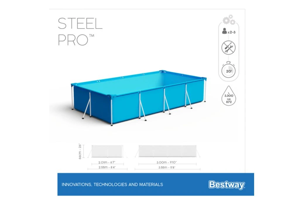 Bestway Steel Pro Zwembad Set | 300 X 201 X 66 Cm 5 Bestway Steel Pro Zwembad Set | 300 X 201 X 66 Cm - Afbeelding 5