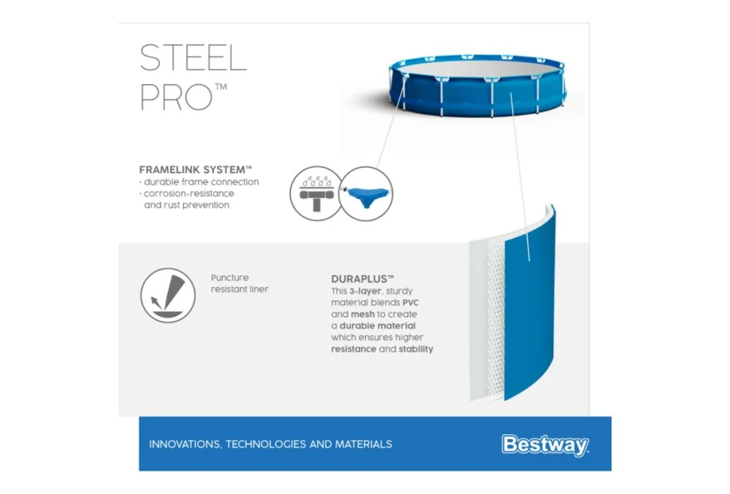 Bestway Steel Pro Zwembad | Ø 366 X 76 Cm 4 Bestway Steel Pro Zwembad | Ø 366 X 76 Cm - Afbeelding 4