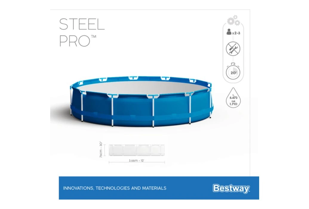 Bestway Steel Pro Zwembad | Ø 366 X 76 Cm 3 Bestway Steel Pro Zwembad | Ø 366 X 76 Cm - Afbeelding 3