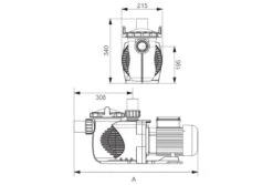 Emaux Super-Power Pomp | 1 KW -Bestway Zwembaden Winkel emaux sph technische tekening 2