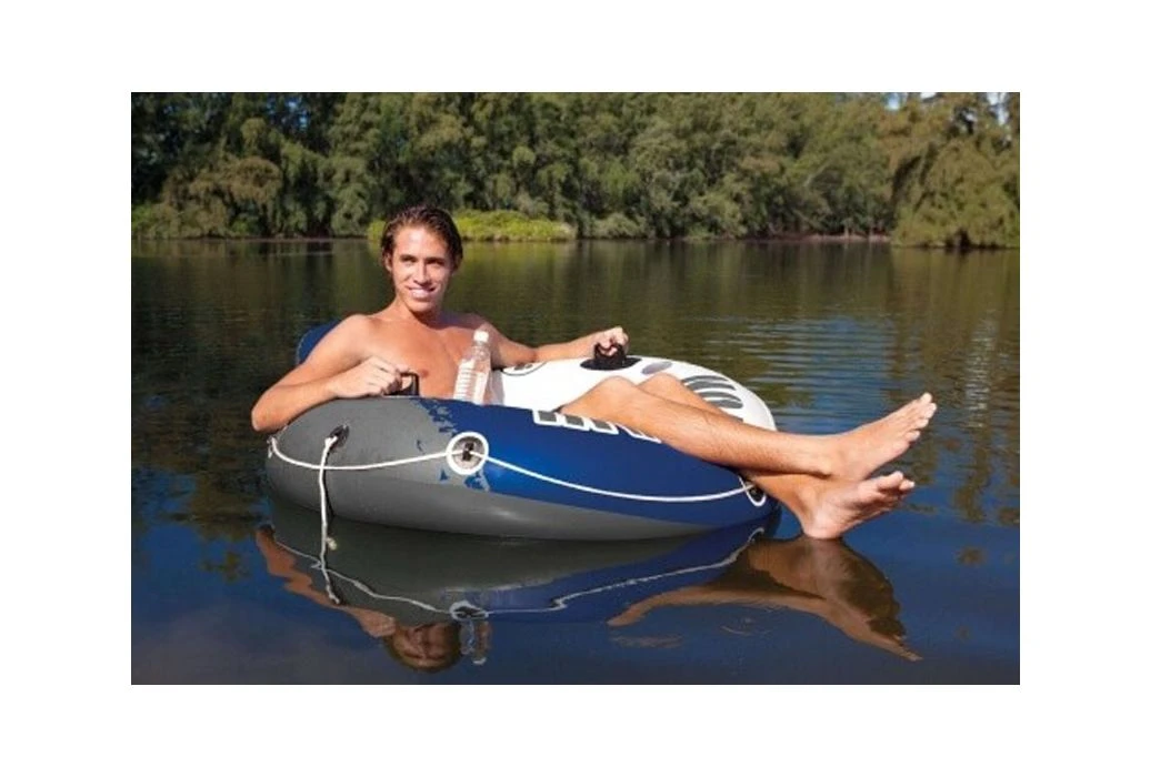 Intex River Run Waterlounge Blauw/wit 2 Intex River Run Waterlounge Blauw/wit - Afbeelding 2