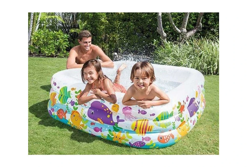 Intex Vierkant Opblaaszwembad Aquarium 2 Intex Vierkant Opblaaszwembad Aquarium - Afbeelding 2