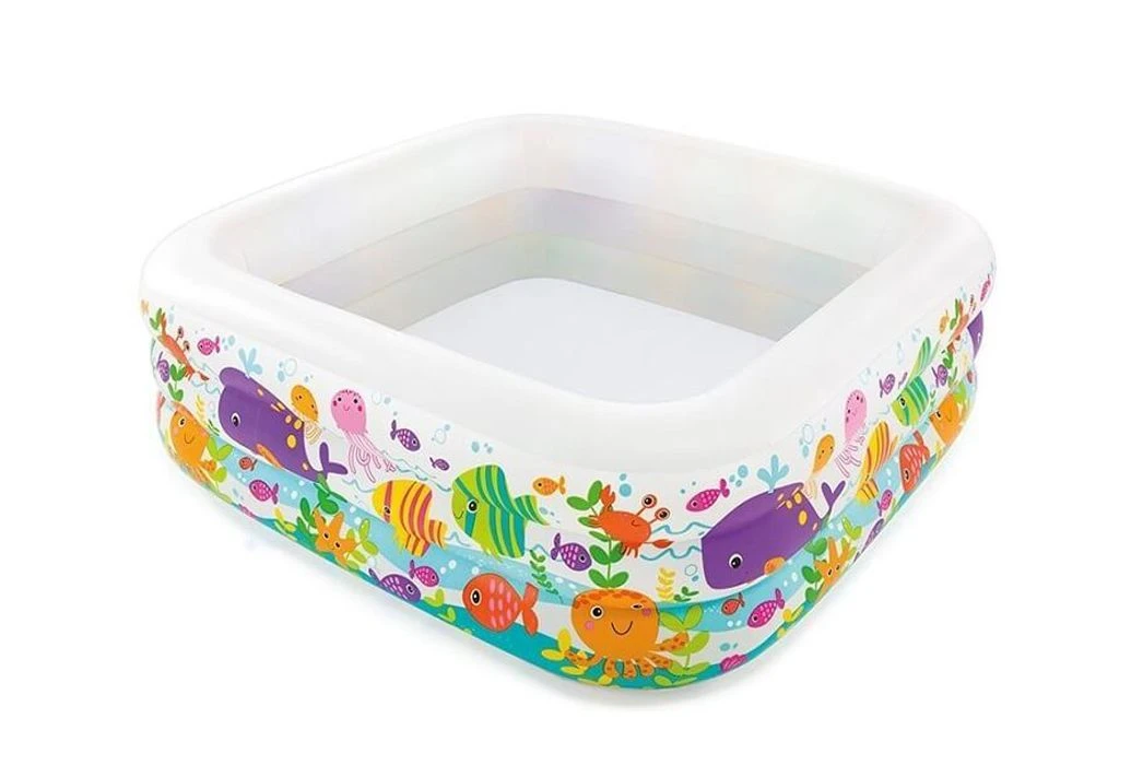 Intex Vierkant Opblaaszwembad Aquarium 1 Intex Vierkant Opblaaszwembad Aquarium