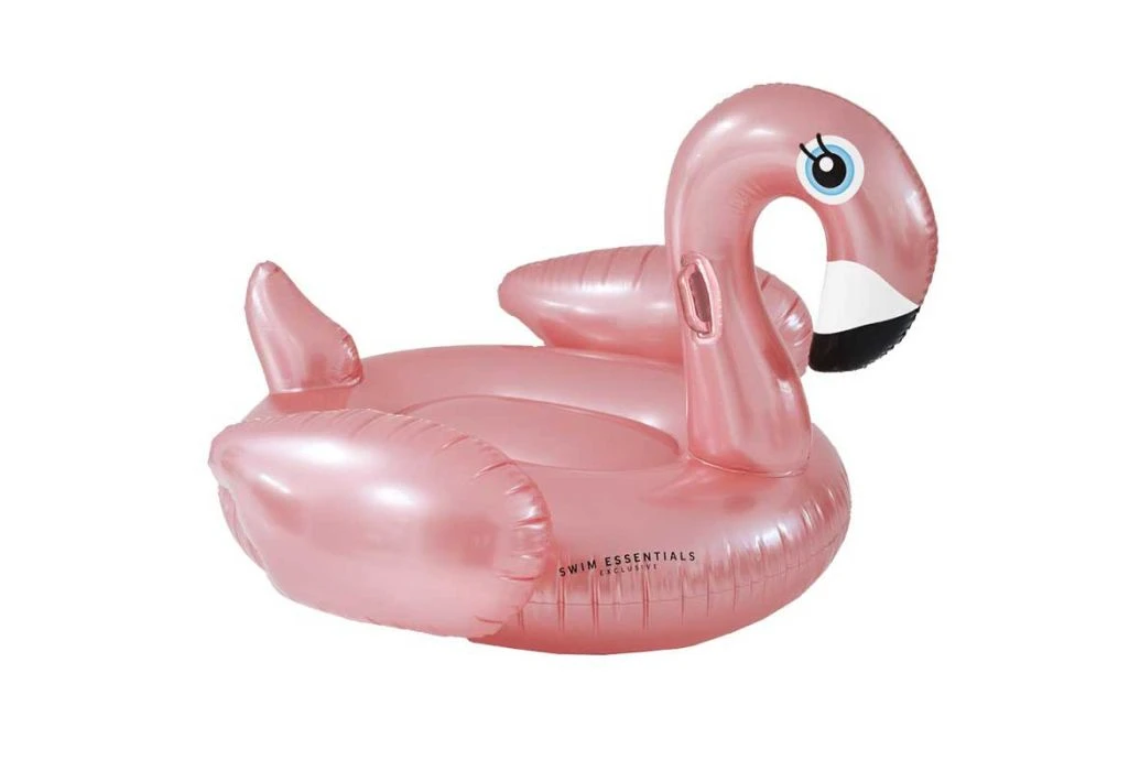 Swim Essentials Rosé Gouden Flamingo Ride-on Luchtbed 1 Swim Essentials Rosé Gouden Flamingo Ride-on Luchtbed