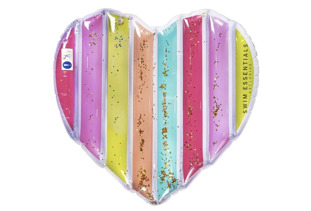 Swim Essentials Regenboog Hart Met Glitters Luchtbed | 150 Cm 1 Swim Essentials Regenboog Hart Met Glitters Luchtbed | 150 Cm