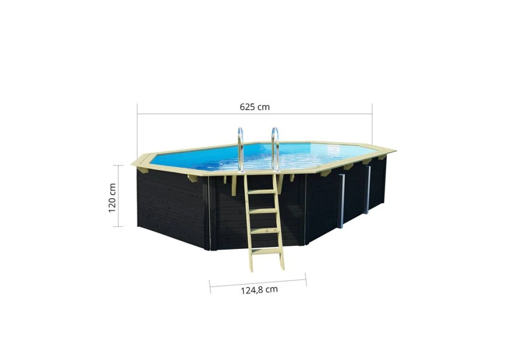 Trend Pool Houten Zwembad Antraciet | 610 X 400 X 124 Cm 3 Trend Pool Houten Zwembad Antraciet | 610 X 400 X 124 Cm - Afbeelding 3