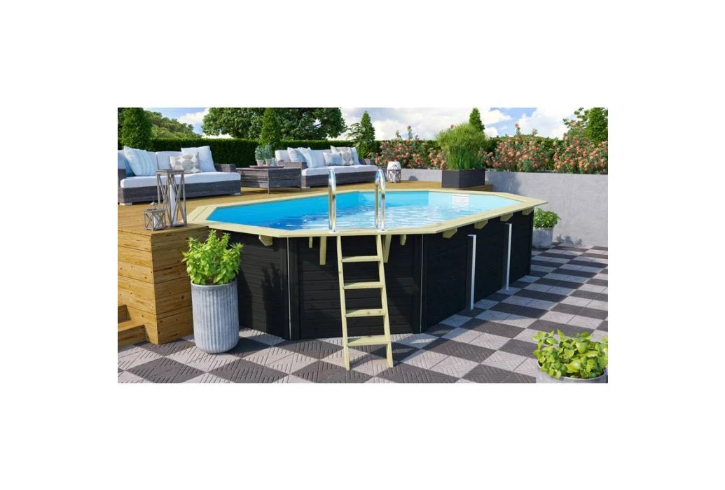Trend Pool Houten Zwembad Antraciet | 610 X 400 X 124 Cm 2 Trend Pool Houten Zwembad Antraciet | 610 X 400 X 124 Cm - Afbeelding 2