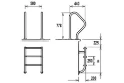 Zwembadtrap RVS 2-delig, 2 Treden | AISI 316 -Bestway Zwembaden Winkel zwembadtrap 2 delig