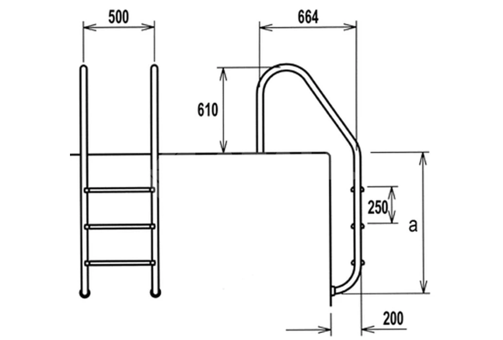 Zwembadtrap RVS Standaard, 5 Treden | AISI 304 2 Zwembadtrap RVS Standaard, 5 Treden | AISI 304 - Afbeelding 2